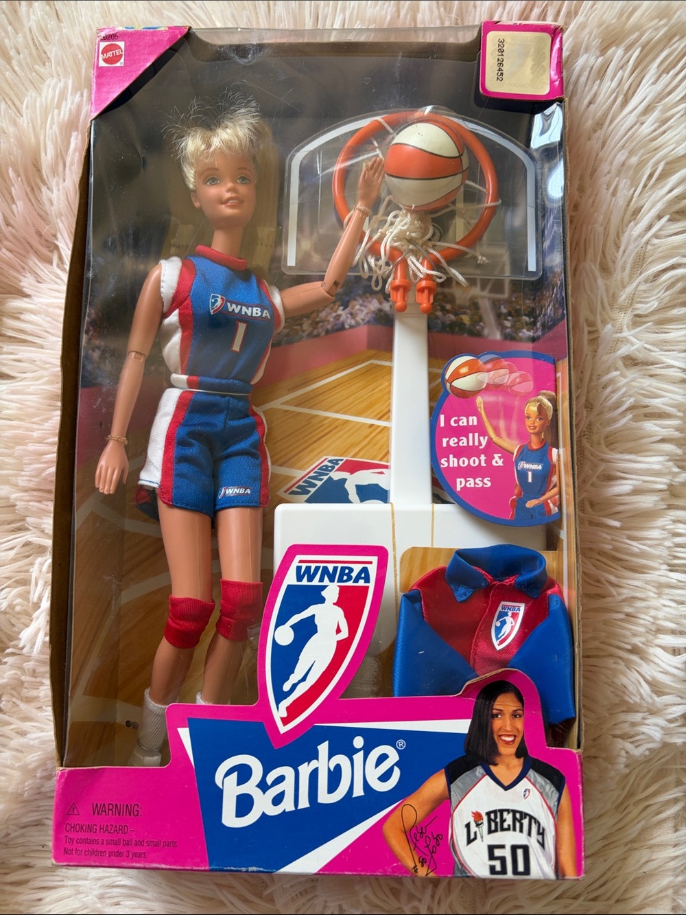 1998 Barbie WNBA Basketball Doll in Blue & Red Jersey